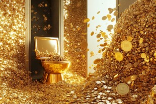 金马桶被金币环绕场景