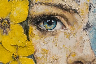 眼眸绽花的艺术人像