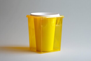 黄色透明杯配白色杯盖