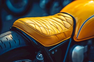 复古摩托的精致黄色座椅