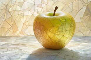 几何风格苹果静物特写