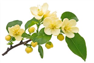 黄色茉莉花枝特写