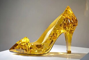 璀璨金色水晶高跟鞋