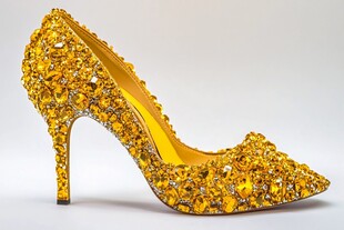 奢华黄钻镶嵌高跟美鞋