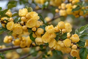 金黄腊梅绽放枝头