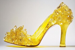璀璨黄色水晶高跟鞋