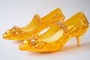 璀璨金色水晶高跟鞋