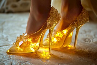 梦幻发光水晶高跟鞋