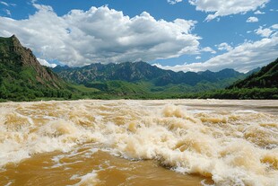 奔腾的河流与壮丽山峦