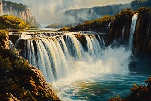 壮丽瀑布景观 自然之美