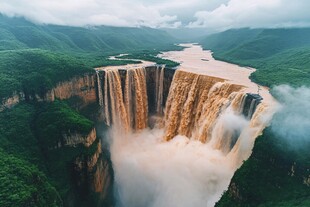 壮丽瀑布景观 自然之美