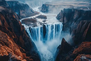 壮丽峡谷瀑布自然奇观