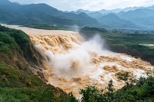 黄河壮观瀑布景观