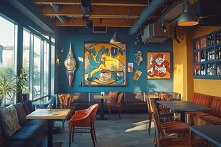 复古风个性装饰的休闲餐厅