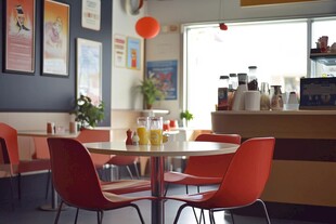 温馨明亮的室内休闲餐饮空间