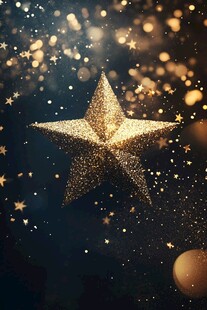 闪耀金星星的梦幻星空景象