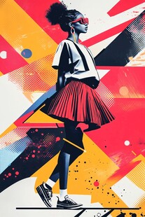 时尚潮女的动感插画世界