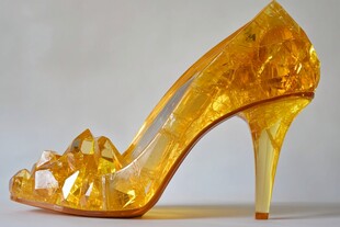 璀璨金色水晶高跟美鞋