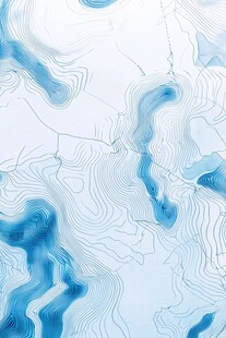 蓝白渐变等高线艺术图案