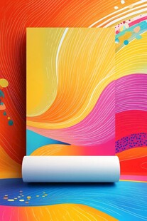 创意多彩画卷展示艺术感