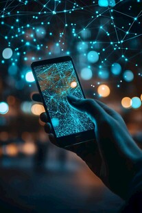 科技感手机操控画面展示