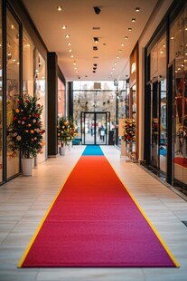 商场内色彩斑斓的迎宾地毯