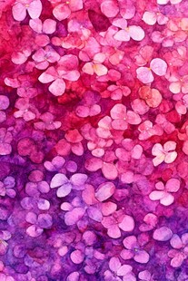 梦幻粉紫花瓣水彩背景图