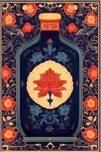 中式复古风精美花瓶插画