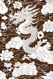 龙纹花卉传统图案设计