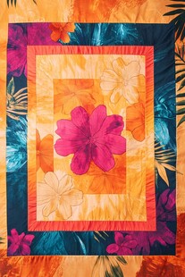 热带花卉拼布图案