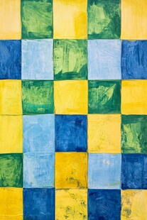 多彩方格抽象艺术图案