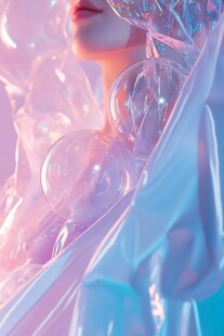 梦幻光影下的透明时尚造型