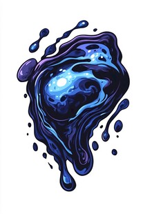 蓝色炫彩液体飞溅图案