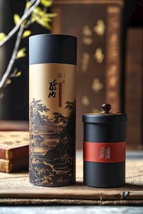中式古风茶叶罐精美展示