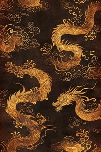 金龙腾云传统中式图案