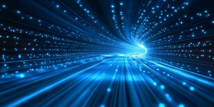 蓝色科技光线梦幻隧道效果