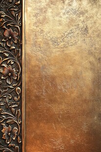 古铜雕花金属板纹理