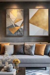 现代简约风客厅装饰挂画