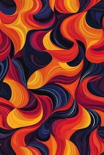 绚丽动感的波浪形色彩图案