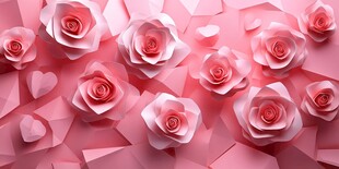 粉色纸艺玫瑰浪漫背景