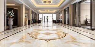 豪华大理石装饰的酒店大堂