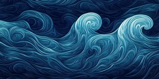 蓝色梦幻海浪纹理图案