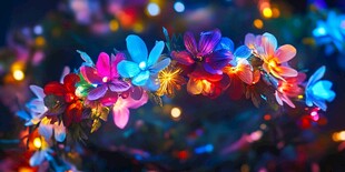 梦幻多彩发光花朵头饰