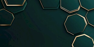 深绿背景金色六边形图案