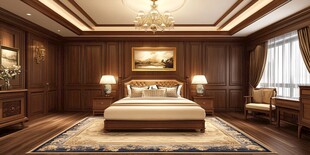 豪华古典风格卧室室内场景