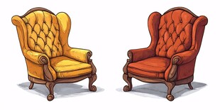 复古风格单人扶手椅两把