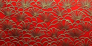 红色中式扇形纹理背景