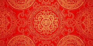 红色中式传统花纹图案