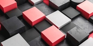 多彩立体方块排列场景