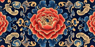 中式牡丹花纹传统图案